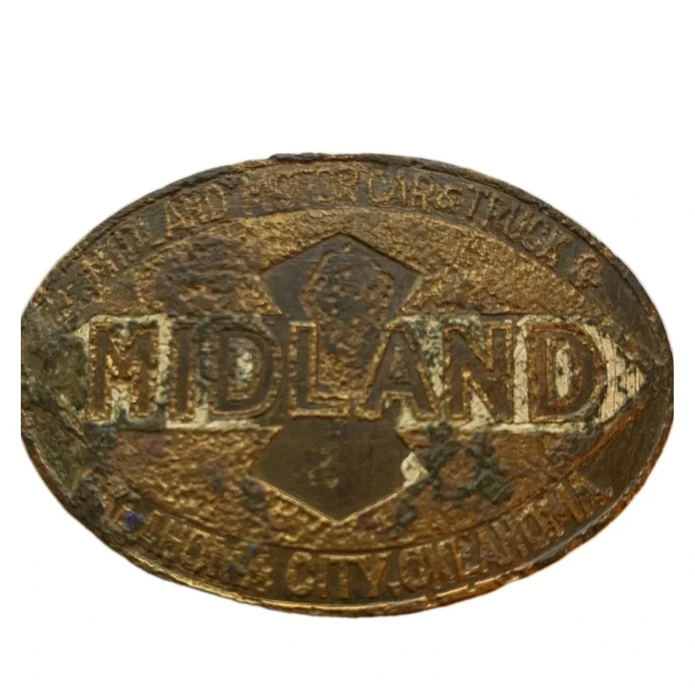 Midland Motor Car Truck Co Medallion Plaque Badge Auto History Circa Early 1900s